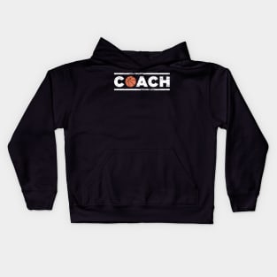 Retro Distressed Basketball Coach Icon Kids Hoodie